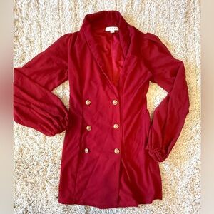 Red/maroon Double-Breasted Women's Blazer